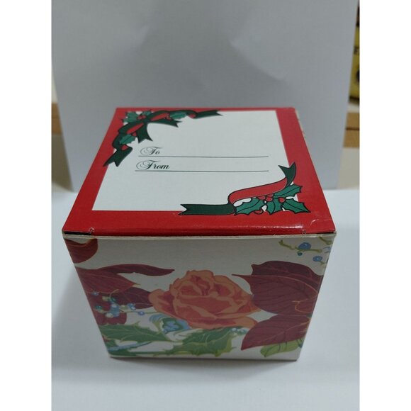 Vtg NOB 1991 Poinsettia Roses Ceramic Mug By Potpourri Press 11Oz Holiday Design - Picture 8 of 9